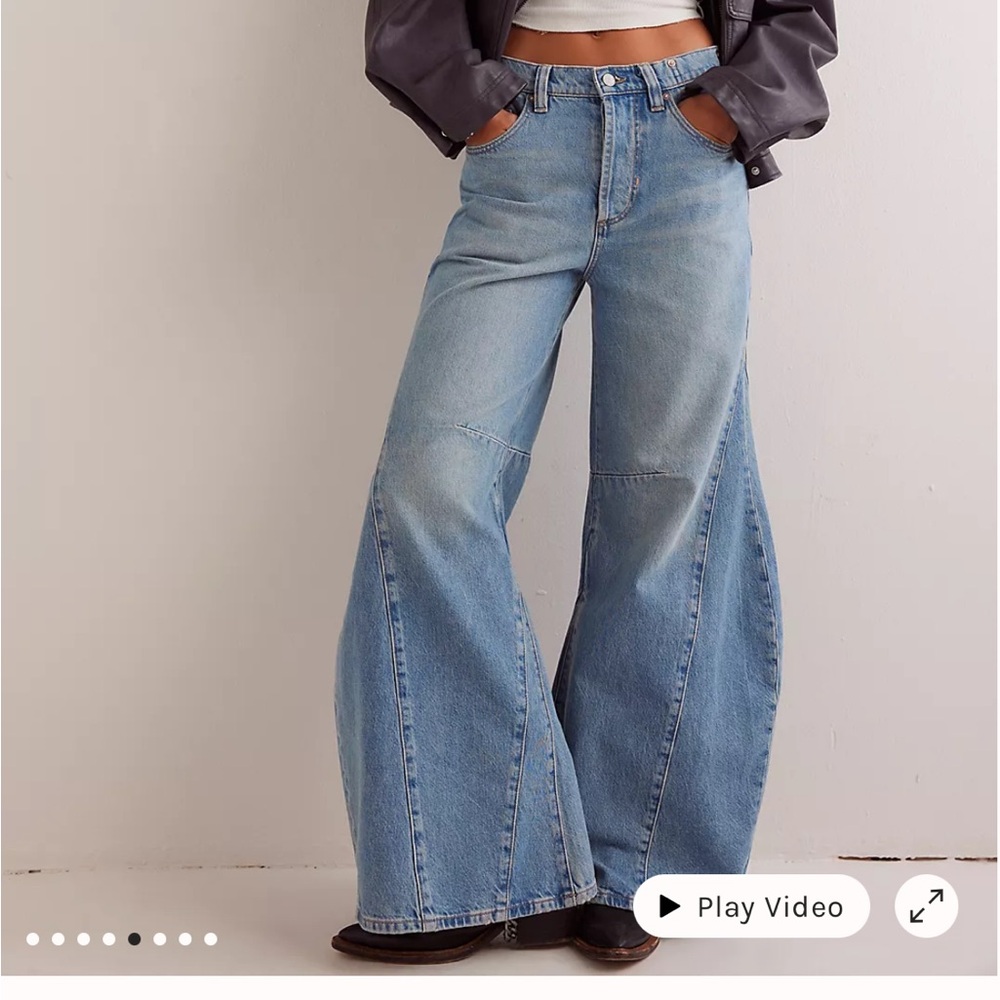 NWT Free People We The Free Eden High Slouchy Jeans size 30 in Fast Forward Wash